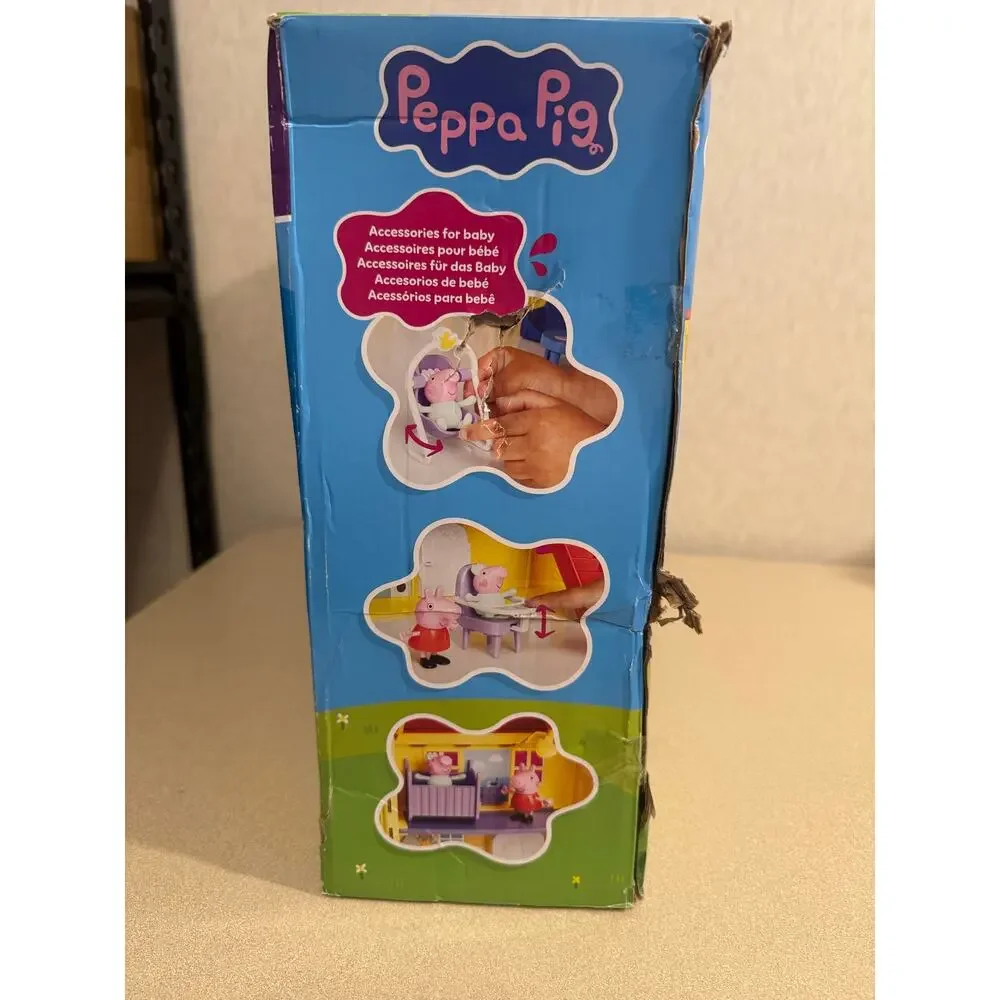 Peppa Pig Deluxe House Playset Folding Toy Figure Dollhouse with Accessories